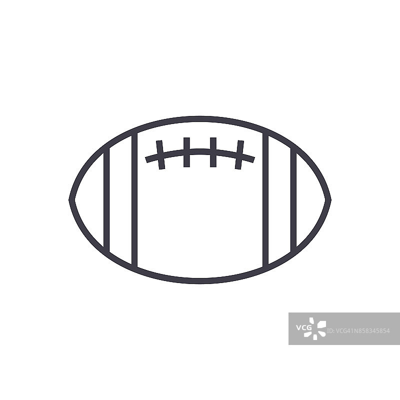 美式足球矢量线图标，标志，插图的背景，可编辑的笔画图片素材