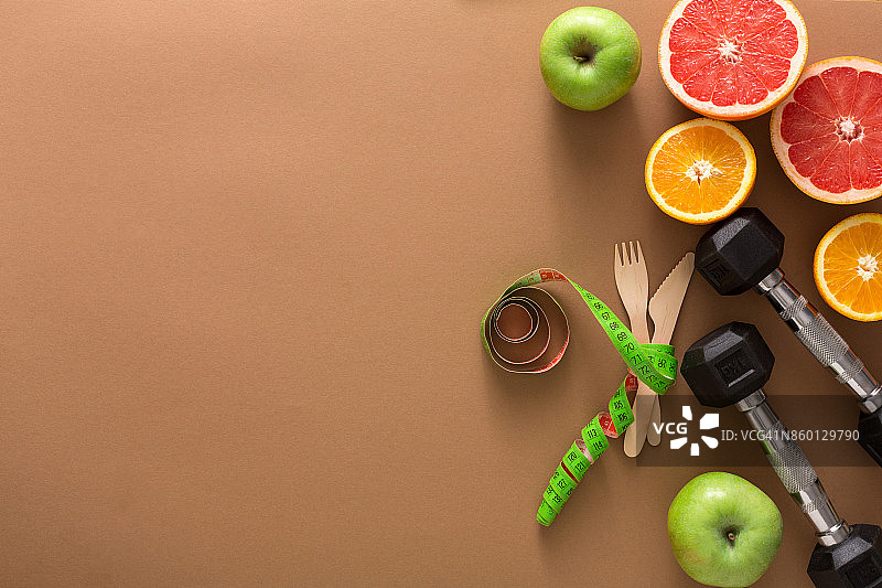 健康饮食和瘦身背景拷贝空间图片素材