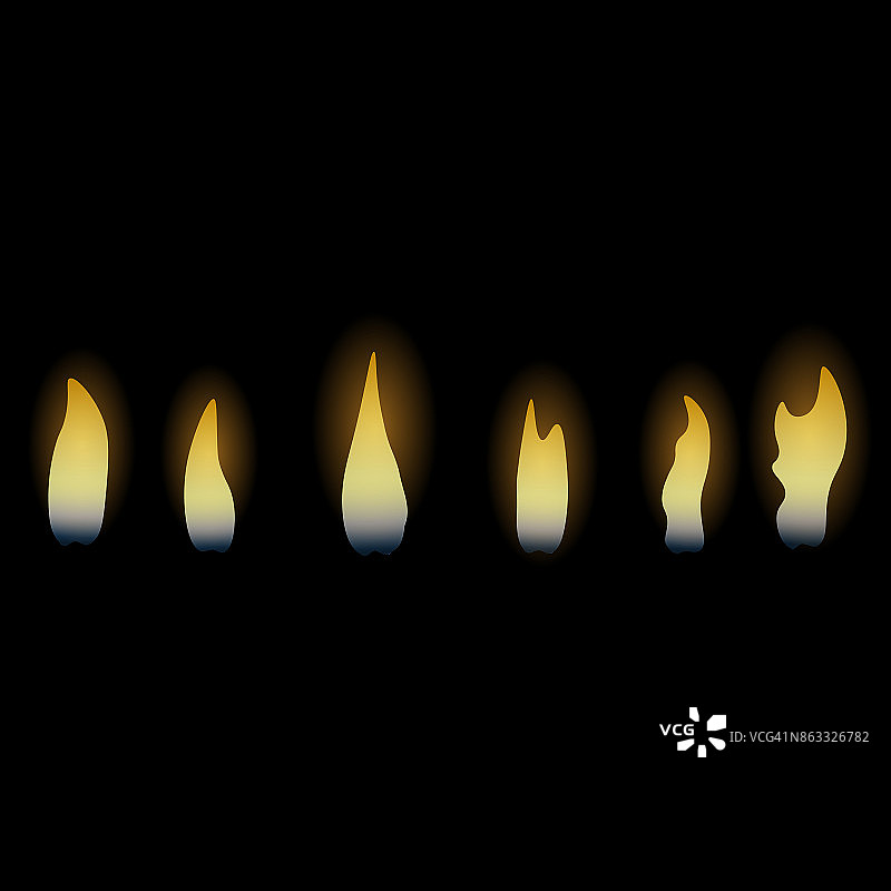 蜡烛火灾火焰。向量。图片素材