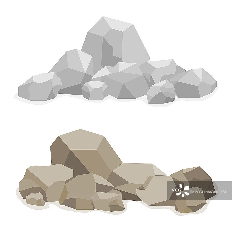 石头，一座用石头建造的小山，很多石头。图片素材