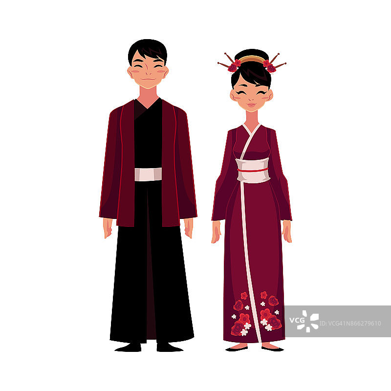 中国人穿着民族服装，穿着长袍和夹克衫图片素材