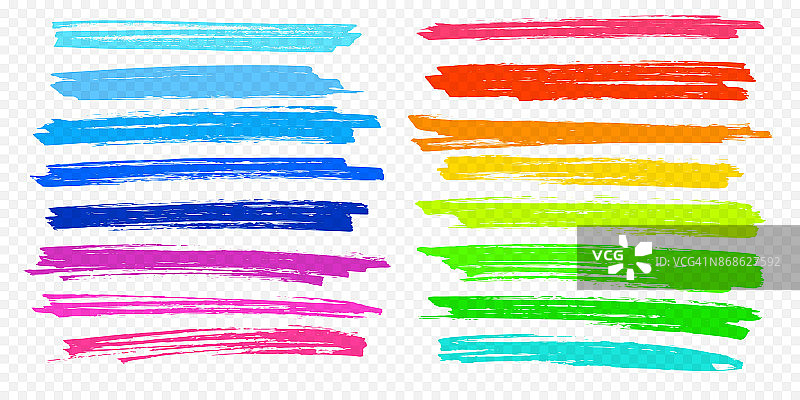 突出画笔笔触设置向量颜色标记笔线下划线透明的背景图片素材