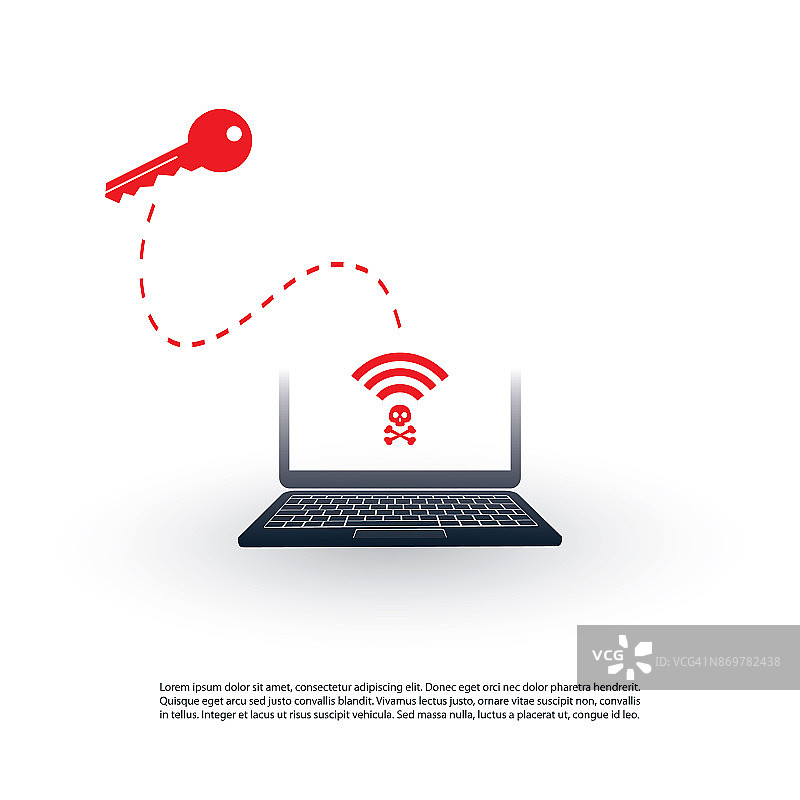不安全的无线热点设计- Wifi安全漏洞，网络犯罪概念图片素材