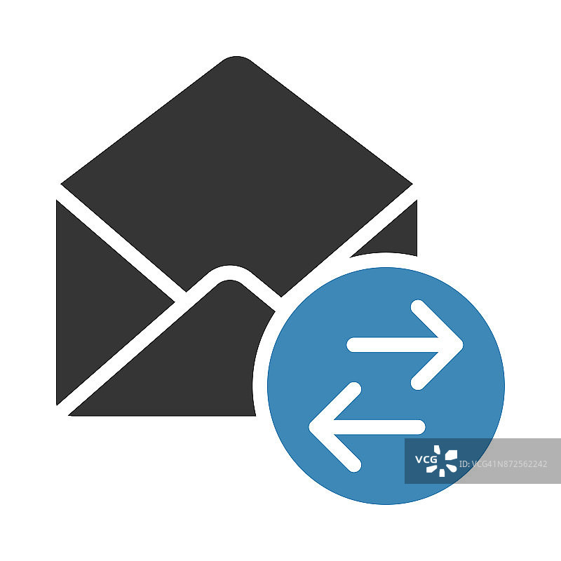 邮件文件传输符号两种颜色矢量图标图片素材