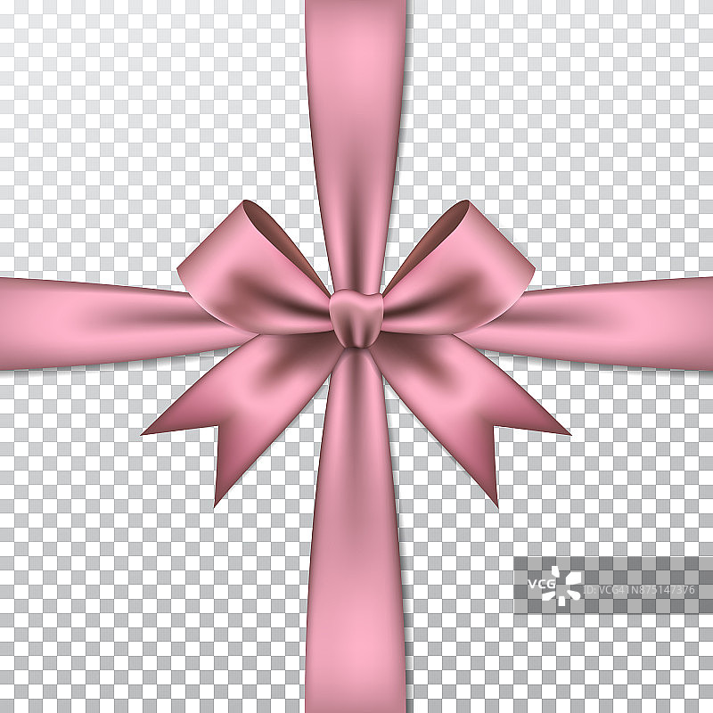 粉色的礼物蝴蝶结和丝带。图片素材