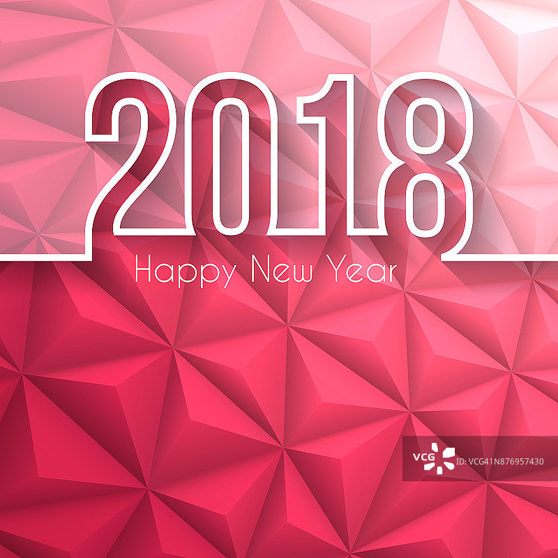 新年快乐2018 -低聚，抽象背景图片素材