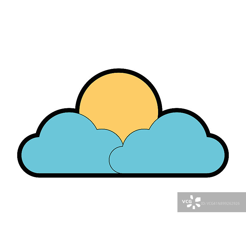 云和太阳天气图标图片素材