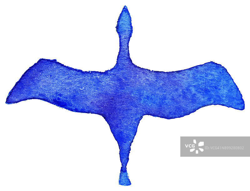 水彩矢量手绘蓝紫色鸟孤立图片素材