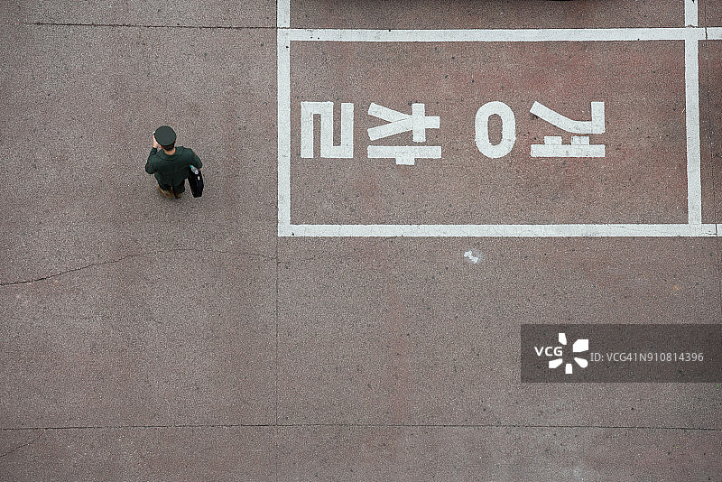 韩国首尔警察局停车场鸟瞰图图片素材