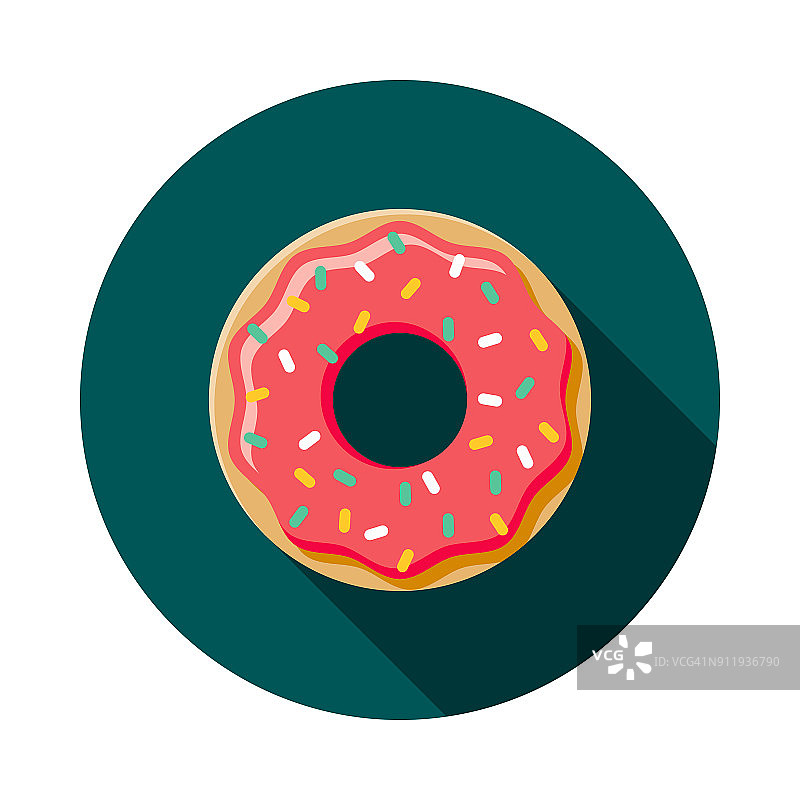 甜甜圈平面设计咖啡和茶图标图片素材