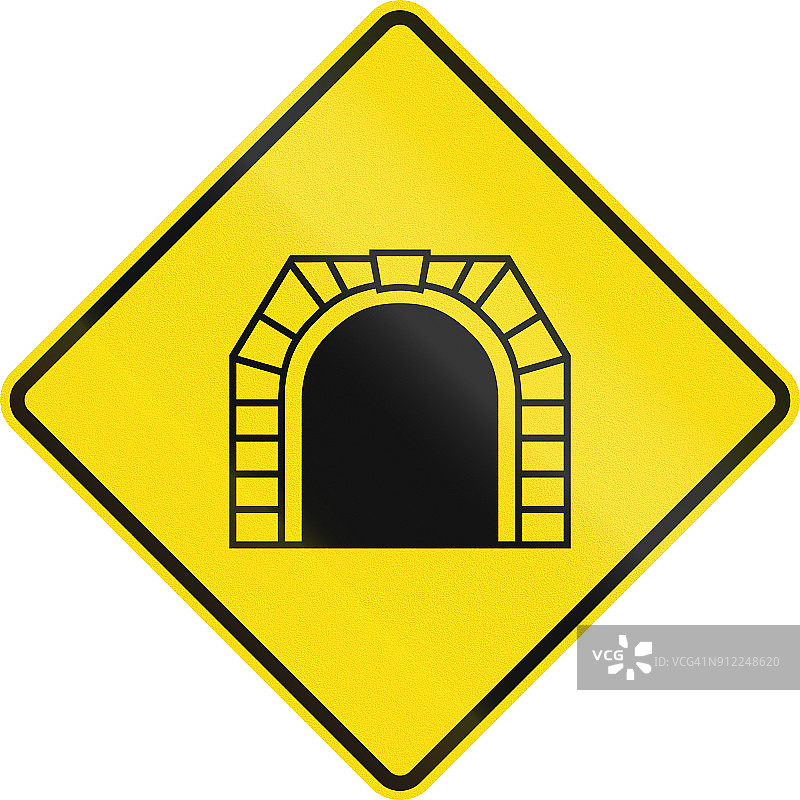 新西兰路标-前方有隧道图片素材