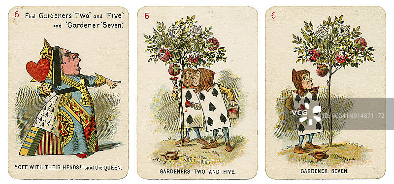 爱丽丝梦游仙境扑克牌1898，第六组图片素材