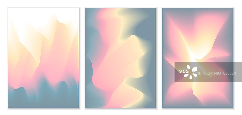 模糊波浪抽象未来主义的软颜色流动混合梯度背景纹理集图片素材