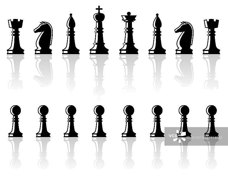 一组象棋棋子。图片素材