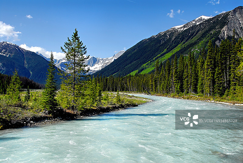 加拿大BC省库特内国家公园的朱米里昂河。图片素材
