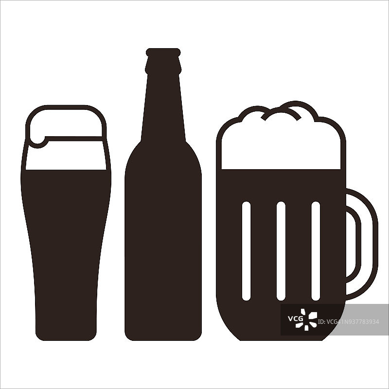 啤酒杯和啤酒瓶图片素材