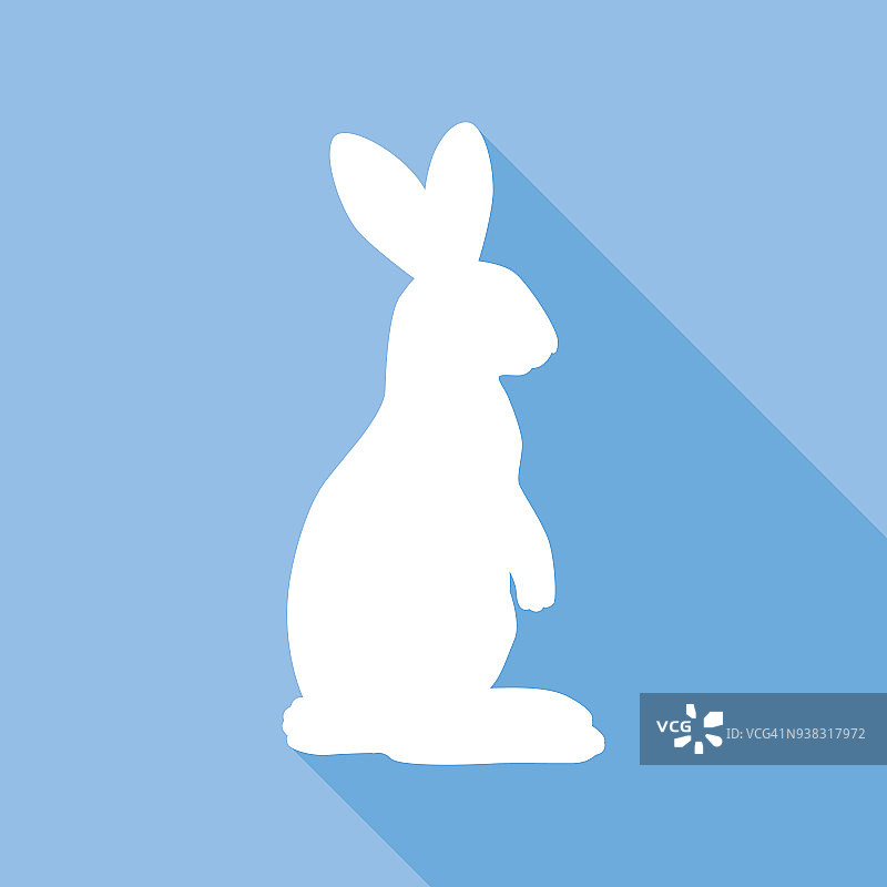 白色和蓝色的兔子图标图片素材
