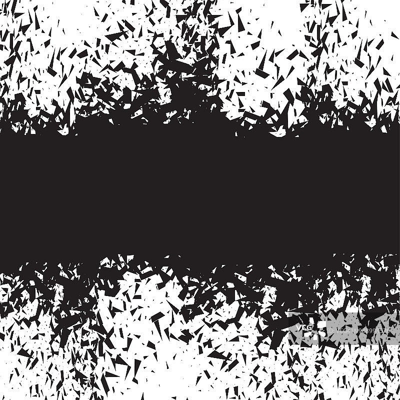 黑色的方形石头与碎片隔离。抽象的黑色爆炸。几何图解。矢量破坏形状与碎片隔离在方格背景图片素材
