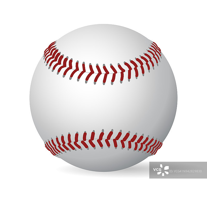 皮革棒球球。向量图片素材