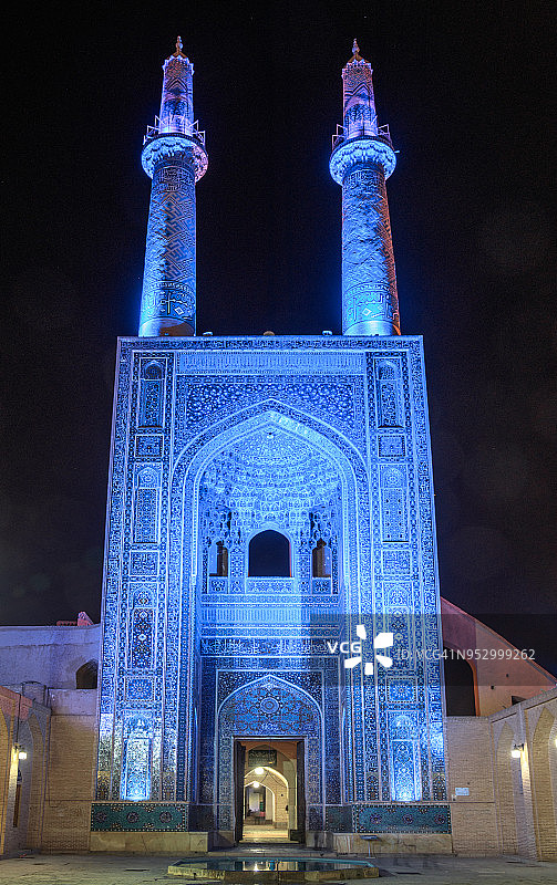 贾梅清真寺(Masjed-e Jameh)， Yazd，伊朗图片素材