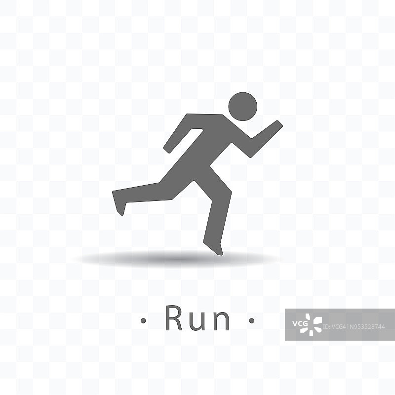 运动跑步人图标矢量插图上透明的背景。图片素材