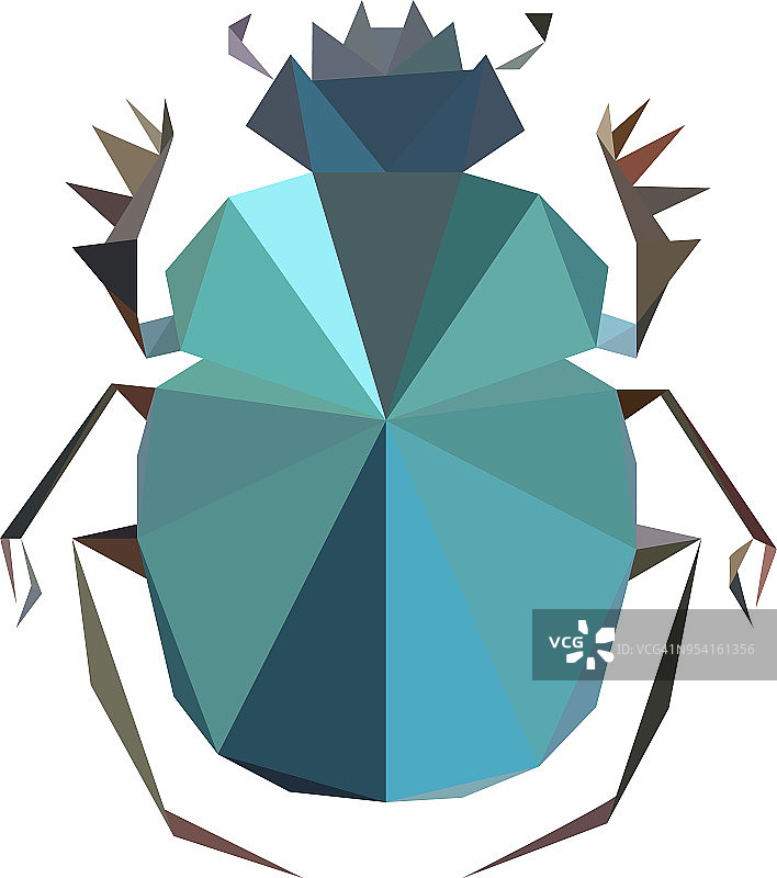 Polinomial蓝色圣甲虫图片素材