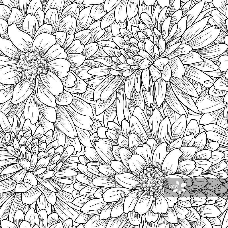 花卉无缝模式。花的背景。繁花似锦的花园纹理。图片素材
