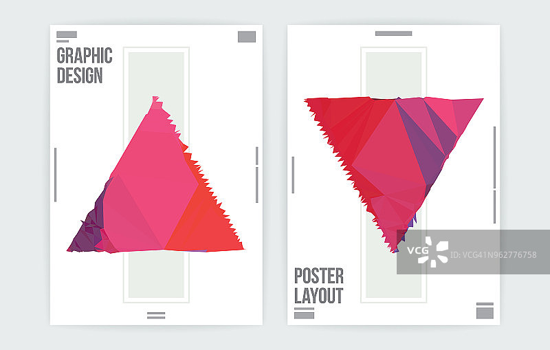 抽象三角形形状图形设计海报布局模板图片素材