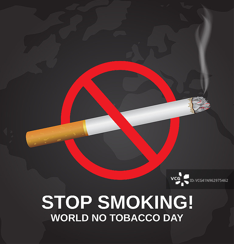 戒烟。世界无烟日的背景。矢量插图。图片素材