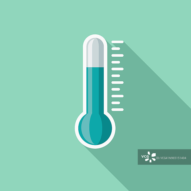 温度计平面设计冬季图标与侧影图片素材