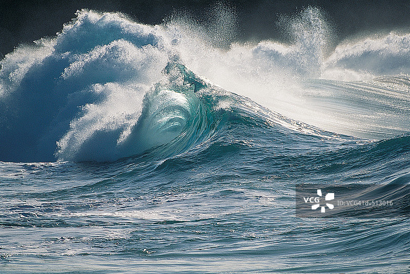 海浪，美国夏威夷群岛瓦胡岛北岸图片素材