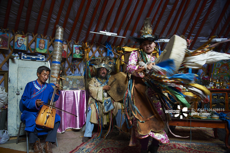 蒙古，乌兰巴托，萨满仪式图片素材
