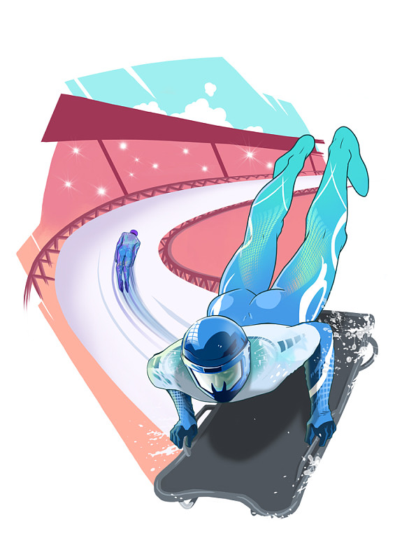 冬季奥运会，有舵雪橇图片素材