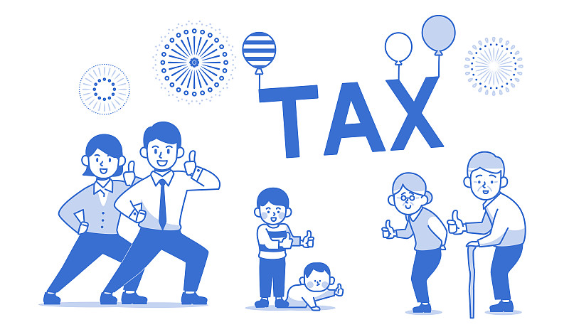 有关免税额清单的年终税收调整矢量插图图片下载
