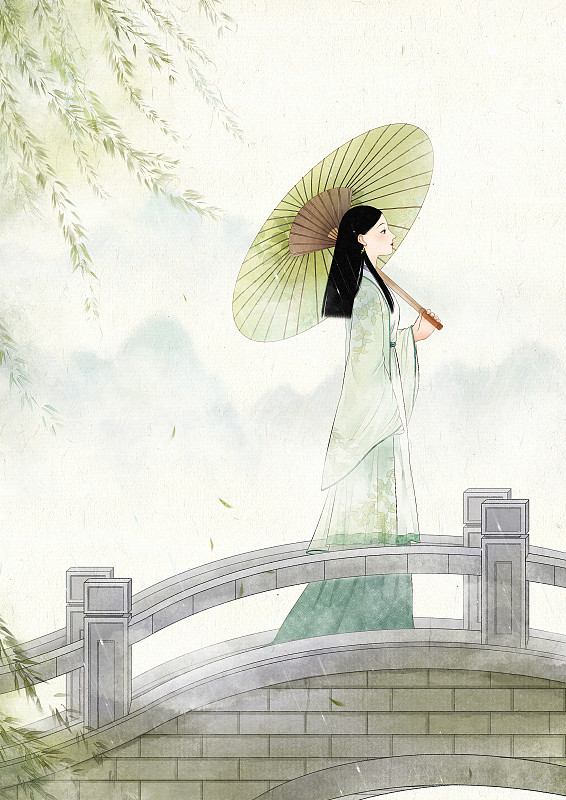 中国风水墨二十四节气壁纸插画清明图片