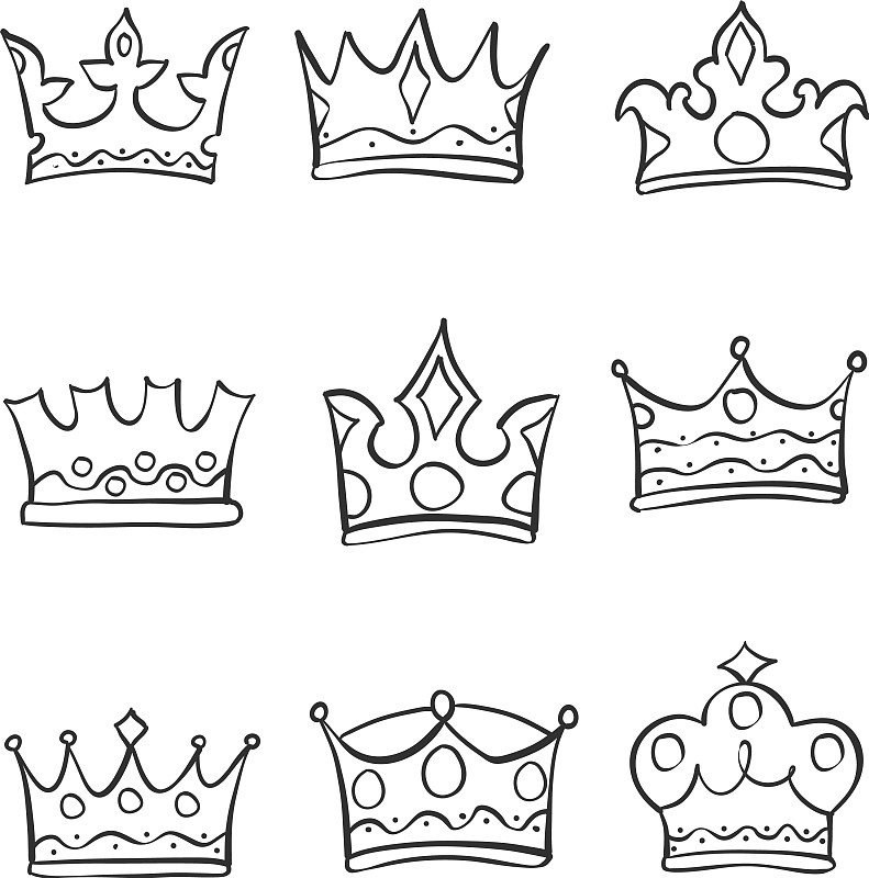 皇冠简笔画打印女王图片