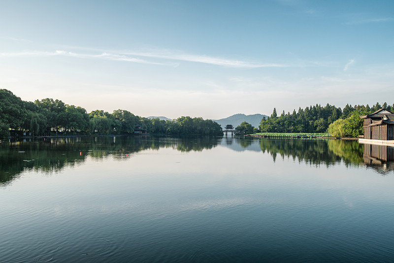 杭州西湖曲院风荷夏季早晨风景图片素材