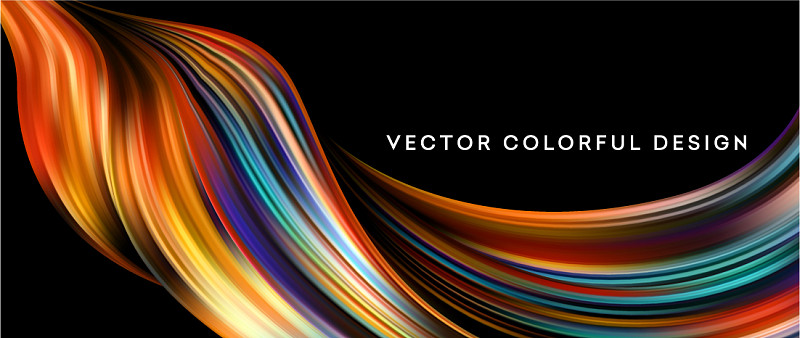 3d抽象彩色流体设计图片下载