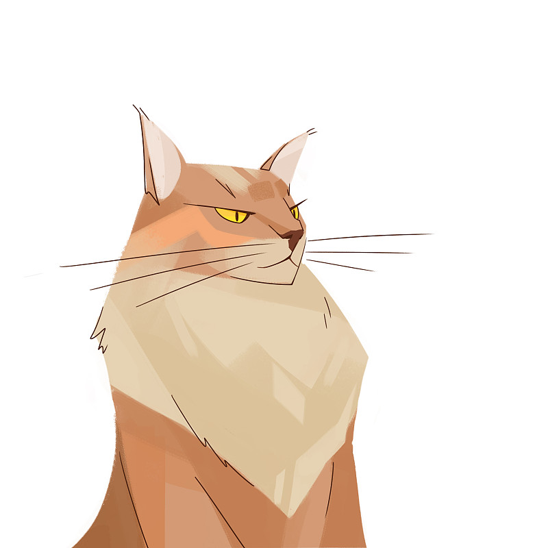 神态高冷威严的橘色猫咪肖像插画下载