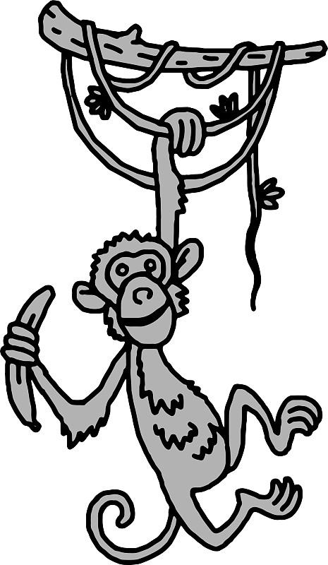 猴子挂在树上怎么画图片