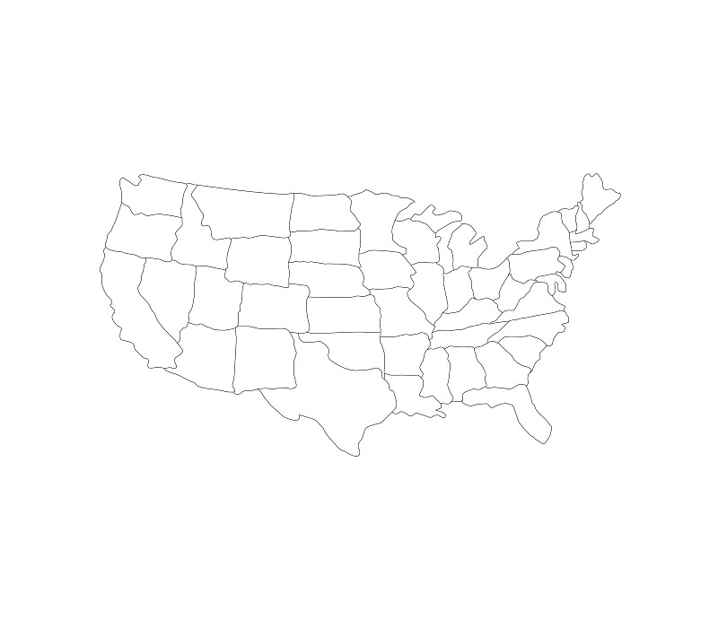 在地图上标出美国的区域图片