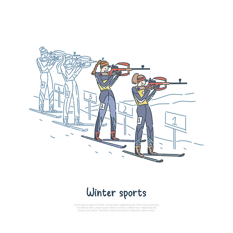冬季两项比赛冬季季节性运动参与者图片素材