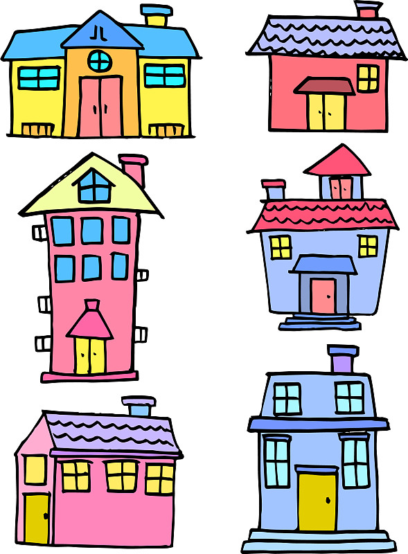 各种各样的房子卡通图片