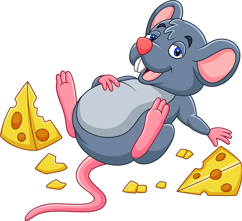 卡通老鼠显示一片奶酪图片素材