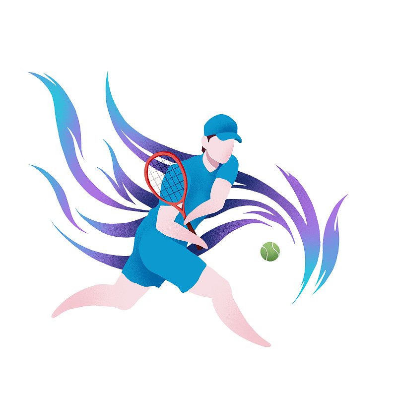 项目网球体育运动扁平化图标白背景图片下载