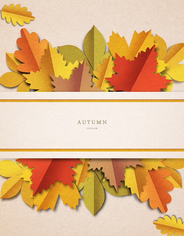 纸，纸艺术，秋天，落叶图片下载