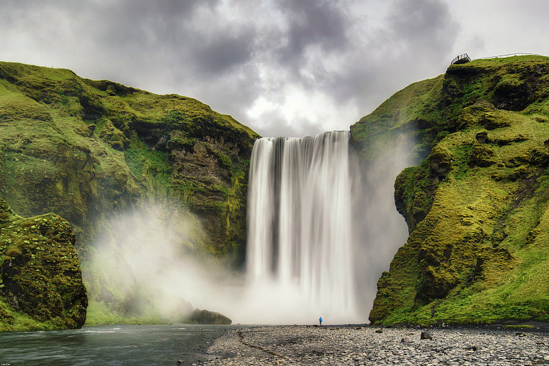 壮丽的冰岛Skógafoss瀑布图片下载
