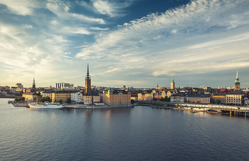 斯德哥尔摩老城全景，瑞典。图片下载