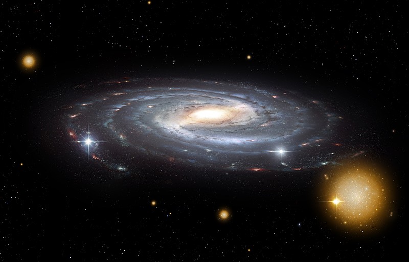 银河系和球状星团，插图图片下载