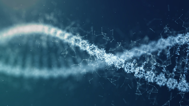 插图DNA Spin未来数字背景，抽象背景的科学和技术图片下载